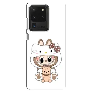 Чехол с принтом Лабубу для Samsung Galaxy S20 Ultra (Белый Лабубу)
