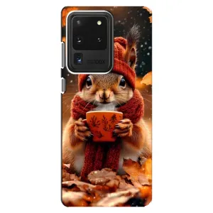 Друкований чохол 'Звірята з кавою' для Samsung Galaxy S20 Ultra (Білка з кавою)