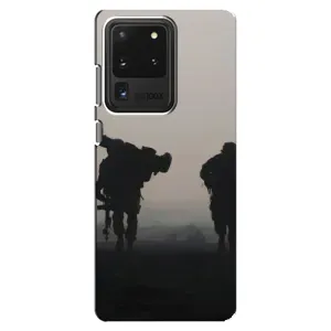 Чехлы на военную тематику для Samsung Galaxy S20 Ultra (Бой солдат)