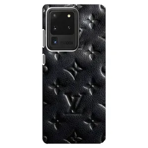 Текстурный Чехол Louis Vuitton для Самсунг С20 Ультра (Черный ЛВ)