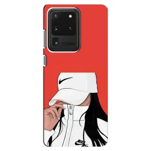 Силиконовый Чехол на Samsung Galaxy S20 Ultra с картинкой Стильных Девушек (Девушка Nike)