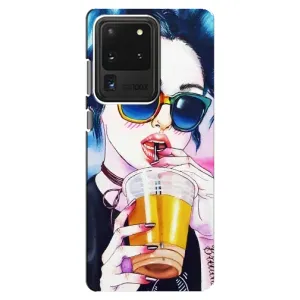 Чехол с картинкой Модные Девчонки Samsung Galaxy S20 Ultra (Девушка с коктейлем)
