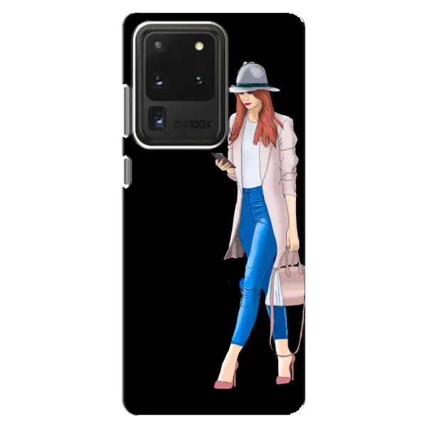 Чехол с рисунком «Девушка со смартфоном» для Samsung Galaxy S20 Ultra Чехол с рисунком «Девушка со смартфоном» для Samsung Galaxy S20 Ultra