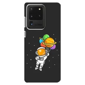 Силіконовый Чохол з принтом "Космонавти" на Samsung Galaxy S20 Ultra (Космонавт з кульками)
