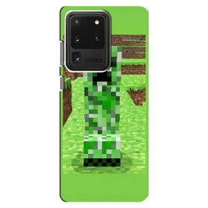 Чехлы для Samsung Galaxy S20 Ultra (Персонажи Майн Крафт) (Крипер 2)