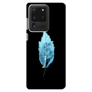Чехол с картинками на черном фоне для Samsung Galaxy S20 Ultra (Листочек)