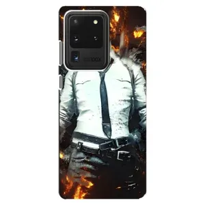 Силиконовый чехол с картинкой "Герой Pubg" на Samsung Galaxy S20 Ultra (Man Пубг)