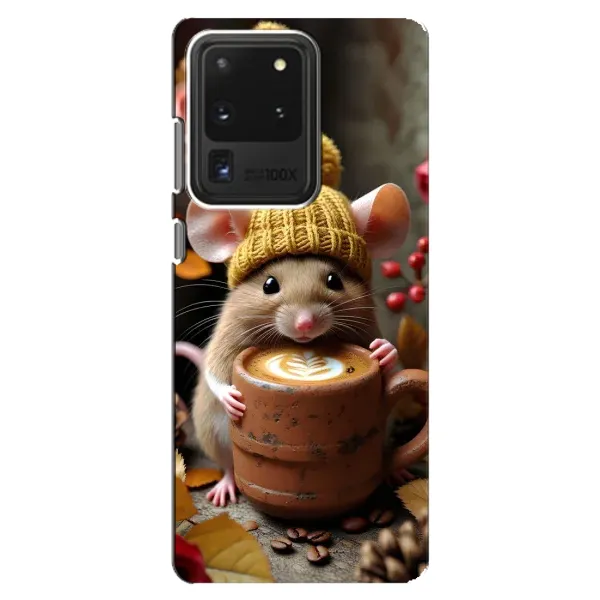 Чехол с рисунком «Мышка с кофе» для Samsung Galaxy S20 Ultra Чехол с рисунком «Мышка с кофе» для Samsung Galaxy S20 Ultra