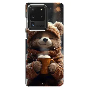 Друкований чохол 'Звірята з кавою' для Samsung Galaxy S20 Ultra (Ведмедик з кавою)