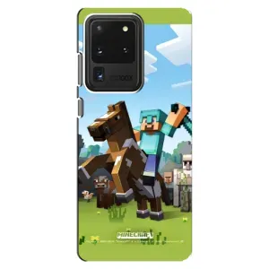Чехлы для Samsung Galaxy S20 Ultra (Персонажи Майн Крафт) (На коне)
