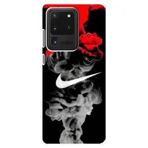 Силиконовый Чехол на Samsung Galaxy S20 Ultra с картинкой Nike (Nike дым)