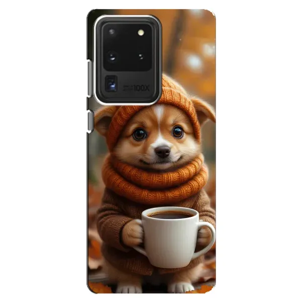 Чехол с рисунком «Собачка с кофе» для Samsung Galaxy S20 Ultra Чехол с рисунком «Собачка с кофе» для Samsung Galaxy S20 Ultra