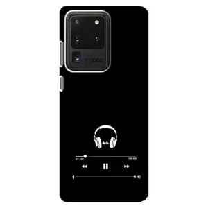 Чехол с картинками на черном фоне для Samsung Galaxy S20 Ultra (Плеер)