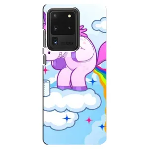 Чехол Unicorn на Samsung Galaxy S20 Ultra (Радуга единорожка)
