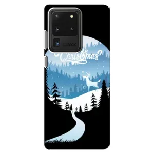 Силиконовый бампер на рождество для Samsung Galaxy S20 Ultra (Рождественский Олень)