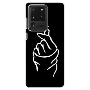Чехлы (Знак сердечка) на Samsung Galaxy S20 Ultra (Сердце на черном)