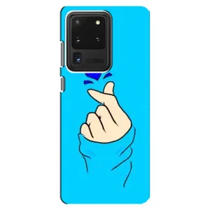 Чехлы (Знак сердечка) на Samsung Galaxy S20 Ultra (Сердце на синем)