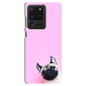 Бампер для Samsung Galaxy S20 Ultra з картинкою "Песики" (Собака на рожевому)