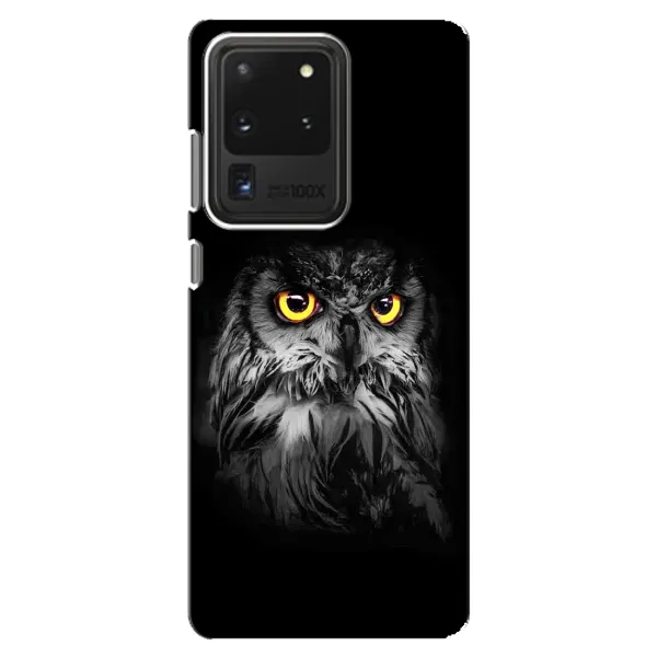 Чехол с рисунком «Сова на чёрном» для Samsung Galaxy S20 Ultra Чехол с рисунком «Сова на чёрном» для Samsung Galaxy S20 Ultra