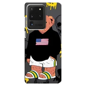 Чехлы Мишка Тедди для Самсунг С20 Ультра (Teddy USA)