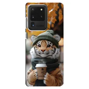 Друкований чохол 'Звірята з кавою' для Samsung Galaxy S20 Ultra (Тигр з кавою)