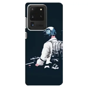 Силиконовый чехол с картинкой "Герой Pubg" на Samsung Galaxy S20 Ultra (В экиперовке)