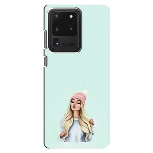 Силиконовый Чехол на Samsung Galaxy S20 Ultra с картинкой Стильных Девушек (В шапке)