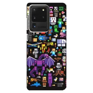 Чехол майнкрафт для Samsung Galaxy S20 Ultra (Все персонажи)