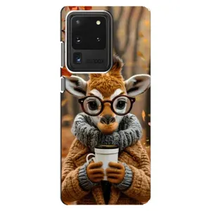 Друкований чохол 'Звірята з кавою' для Samsung Galaxy S20 Ultra (Жираф з кавою)