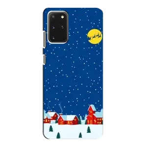 Силиконовый бампер на рождество для Samsung Galaxy S20 (Город в снегу)