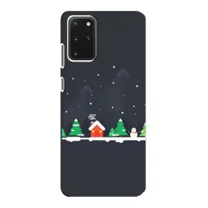 Силиконовый бампер на рождество для Samsung Galaxy S20 (Город зимний)