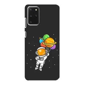 Силиконовый Чехол с принтом "Космонавты" на Samsung Galaxy S20 (Космонавт с шариками)