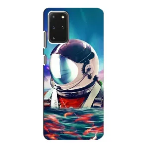 Силиконовый Чехол с принтом "Космонавты" на Samsung Galaxy S20 (Космонавт в воде)
