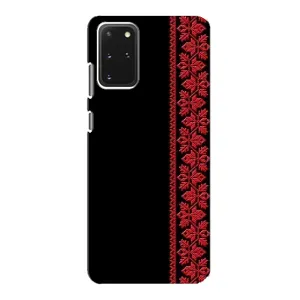 Силиконовый Чехол на Samsung Galaxy S20 (Красная Вышиванка)