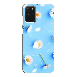 Чехол с Цветами для Samsung Galaxy S20 (ромашки на голубом)