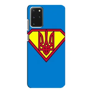 Чохол з картинкою (Патріотичний ГЕРБ) на Samsung Galaxy S20 (Герб - супер герой)