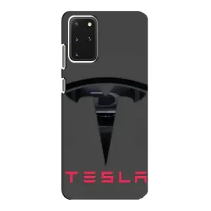 Силиконовый бампер с картинкой машины на Samsung Galaxy S20 (Logo TESLA)