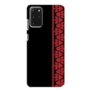 Силиконовый Чехол на Samsung Galaxy S20 с картинкой Вышиванки (Вышиванка на черном)