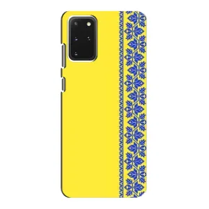 Силиконовый Чехол на Samsung Galaxy S20 (Вышиванка на желтом)