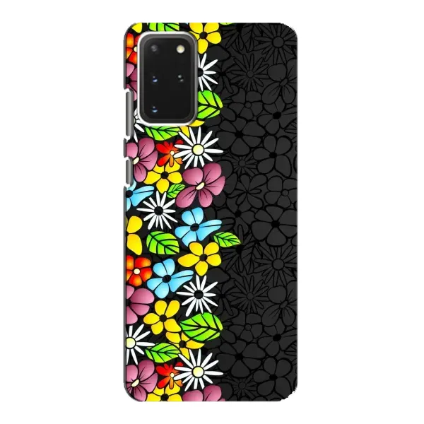Чехол с рисунком «Яркие цветы на черном» для Samsung Galaxy S20 Чехол с рисунком «Яркие цветы на черном» для Samsung Galaxy S20