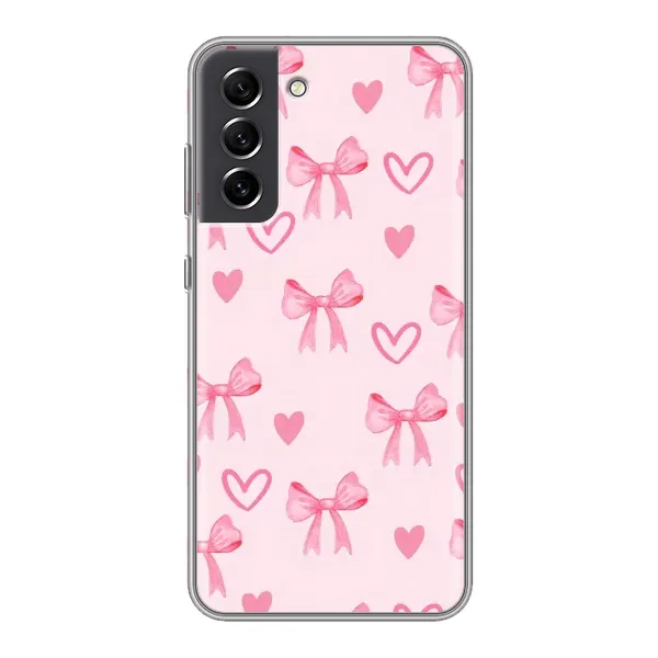 Чехол с рисунком «Бантики и сердечки» для Samsung Galaxy S21 FE Чехол с рисунком «Бантики и сердечки» для Samsung Galaxy S21 FE