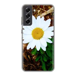 Чехол с ромашками на Samsung Galaxy S21 FE (Белая ромашка)