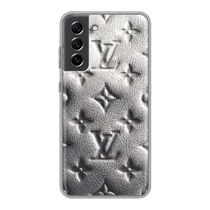 Текстурный Чехол Louis Vuitton для Самсунг С21 ФЕ (Бежевый ЛВ)
