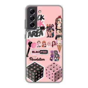 Чехлы с картинкой для Samsung Galaxy S21 FE (BLACK PINK коллаж)