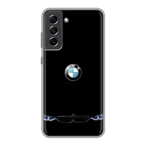Силиконовый бампер с картинкой машины на Samsung Galaxy S21 FE (Черный BMW)