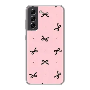 Чехол банты для Samsung Galaxy S21 FE (Черные бантики)