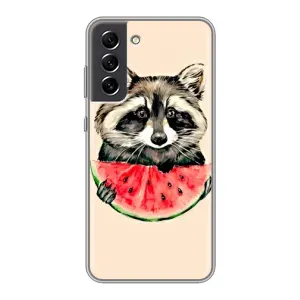 Силиконовый Чехол с Енотами на Samsung Galaxy S21 FE (Енот)