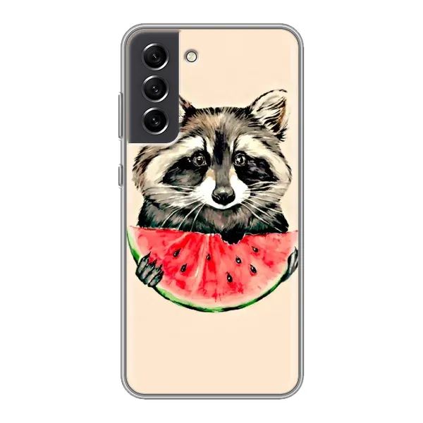 Чехол с рисунком «Енот» для Samsung Galaxy S21 FE Чехол с рисунком «Енот» для Samsung Galaxy S21 FE