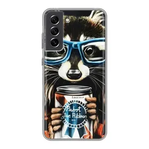 Силиконовый Чехол с Енотами на Samsung Galaxy S21 FE (Енот в очках)