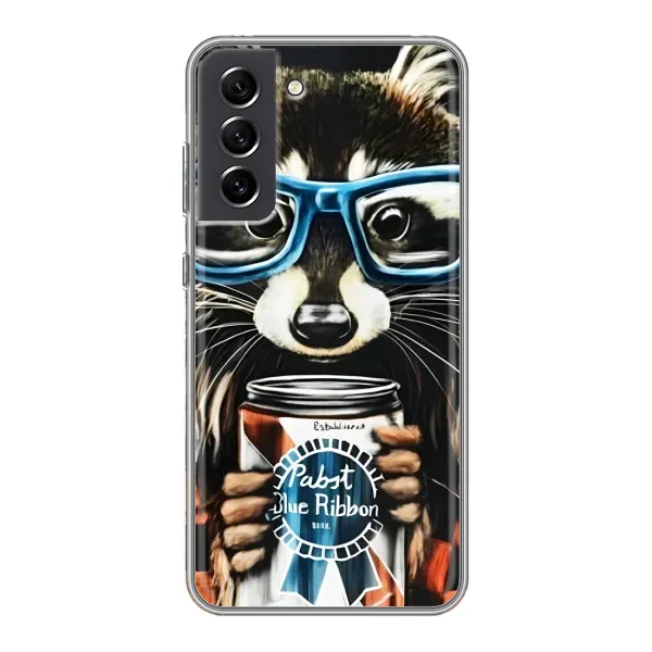 Чехол с рисунком «Енот в очках» для Samsung Galaxy S21 FE Чехол с рисунком «Енот в очках» для Samsung Galaxy S21 FE